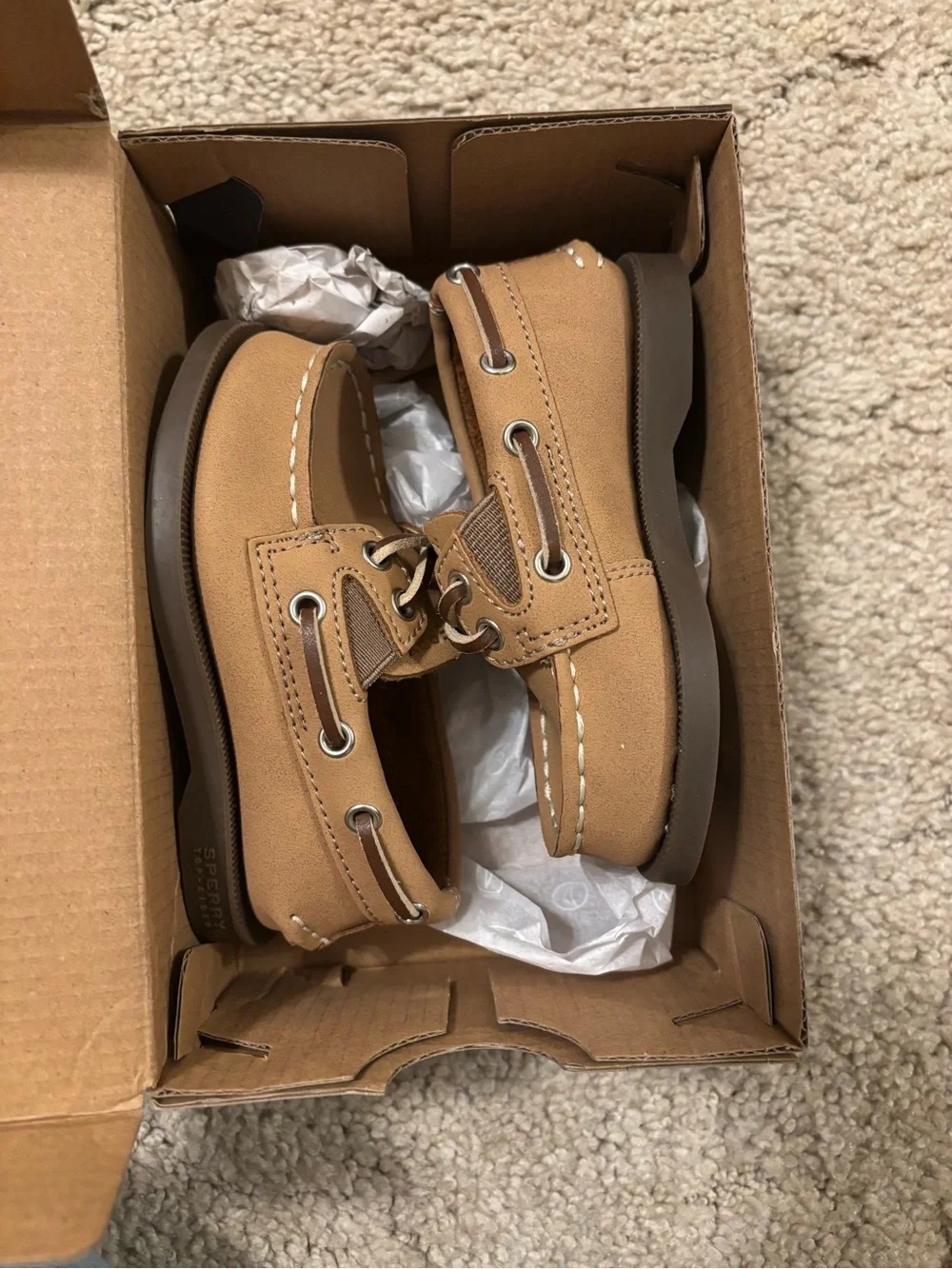 Nordstrom Kids Chestnut Moccasin Boat Shoe